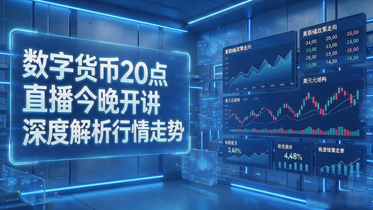 数字货币20点直播今晚开讲 深度解析行情走势