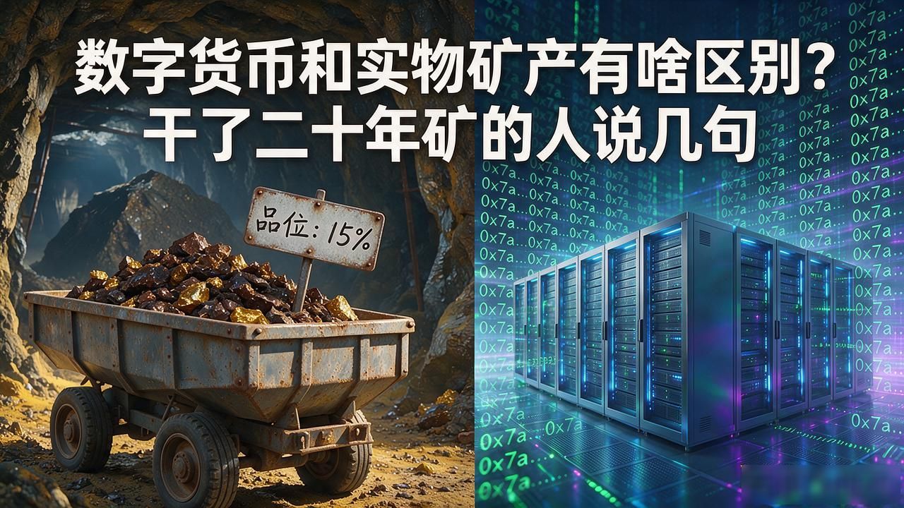 数字货币和实物矿产有啥区别？干了二十年矿的人说几句