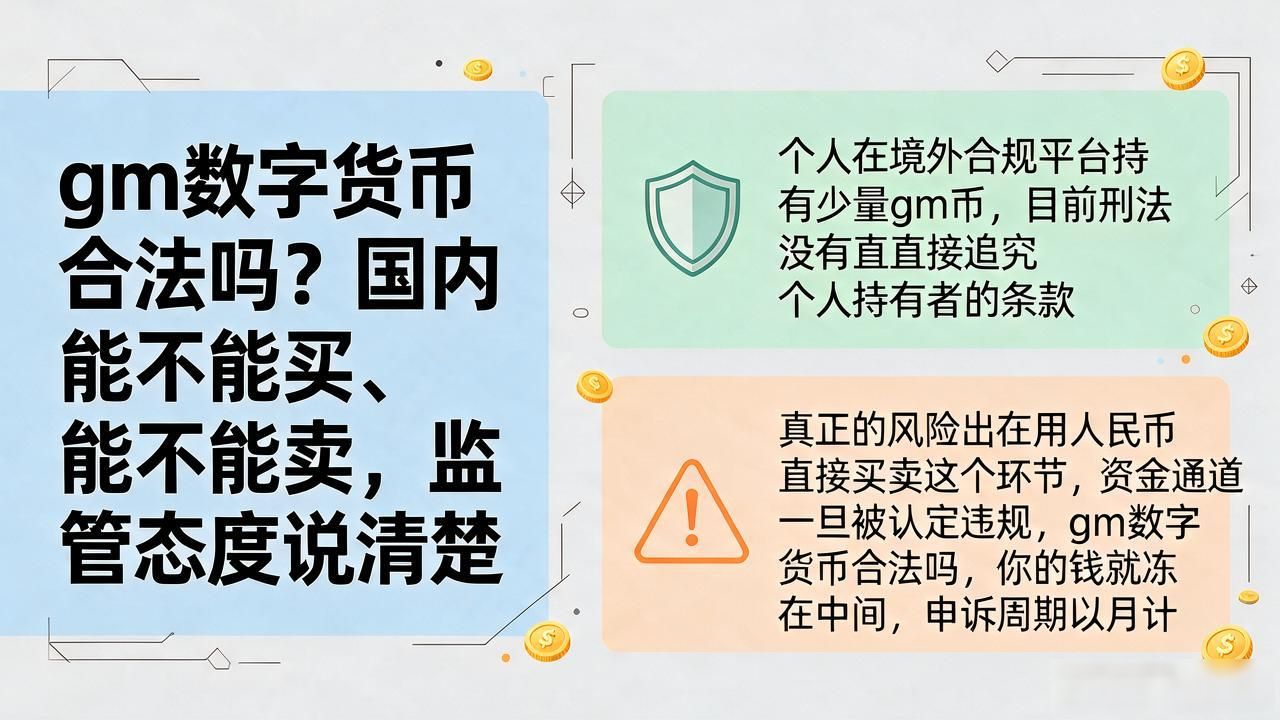 gm数字货币合法吗？国内能不能买、能不能卖，监管态度说清楚