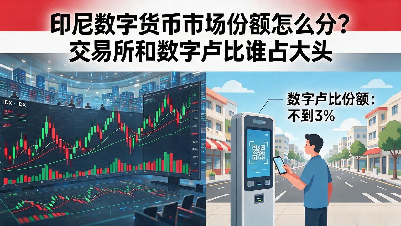 印尼数字货币市场份额怎么分？交易所和数字卢比谁占大头
