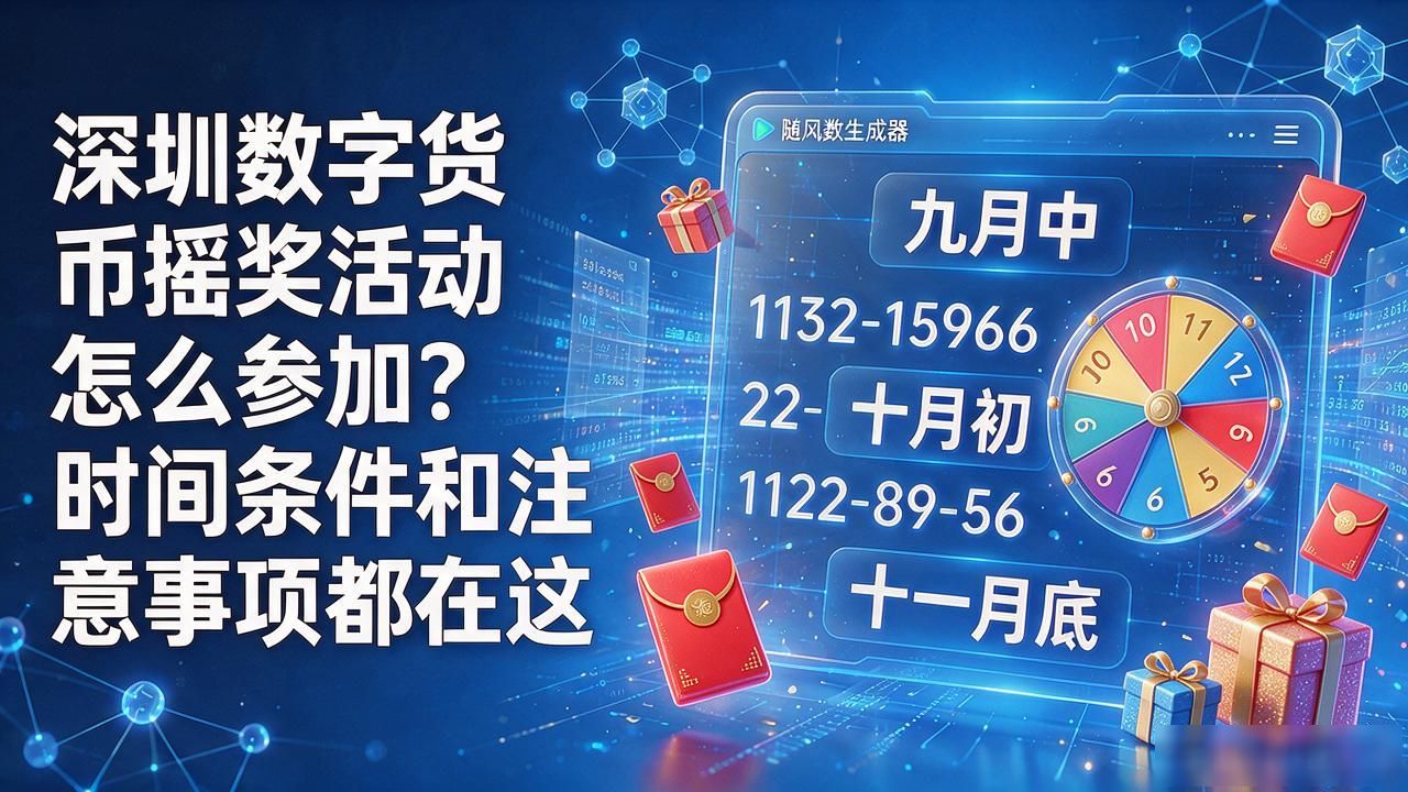 深圳数字货币摇奖活动怎么参加？时间条件和注意事项都在这