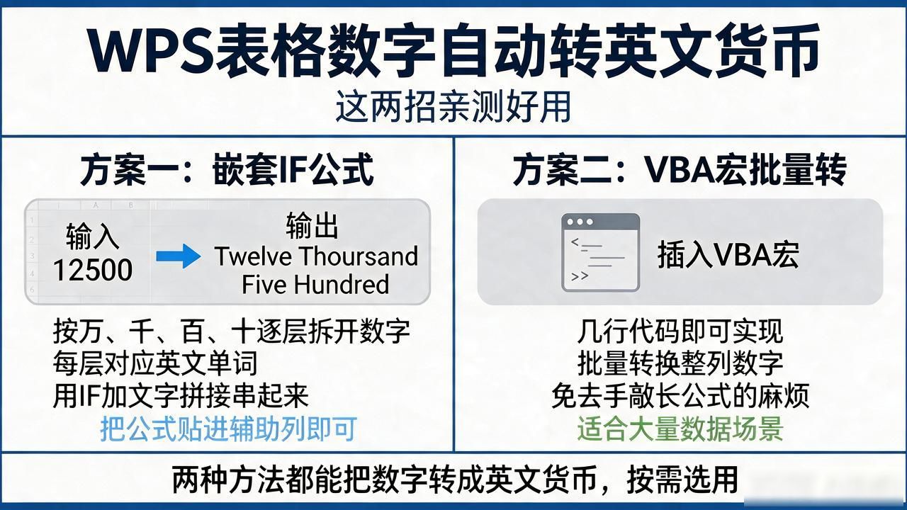 wps表格数字怎么自动转为英文货币，这几招亲测好用