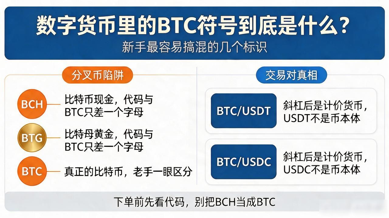 数字货币里的btc符号到底是什么？新手最容易搞混的几个标识