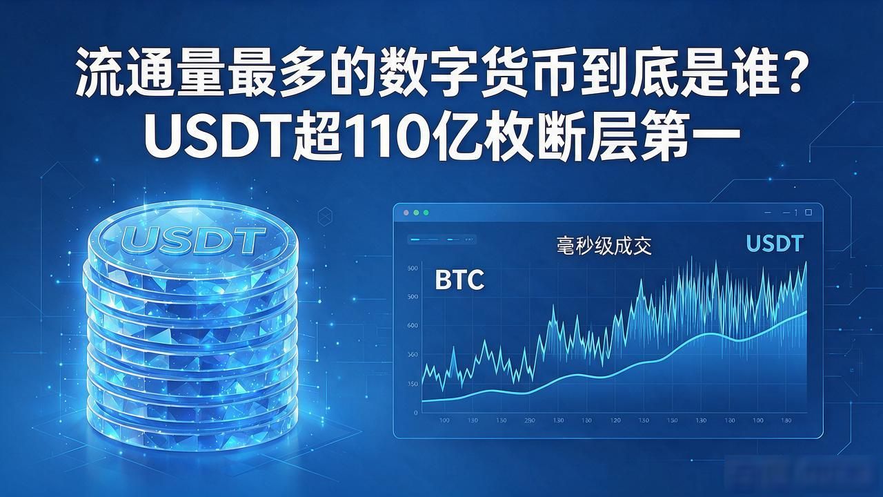 流通量最多的数字货币到底是谁？USDT超110亿枚断层第一