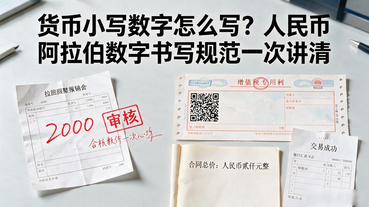 货币小写数字怎么写？人民币阿拉伯数字书写规范一次讲清