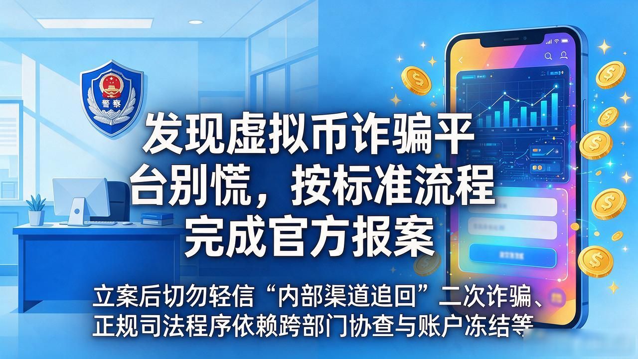 发现虚拟币诈骗平台别慌，按标准流程完成官方报案